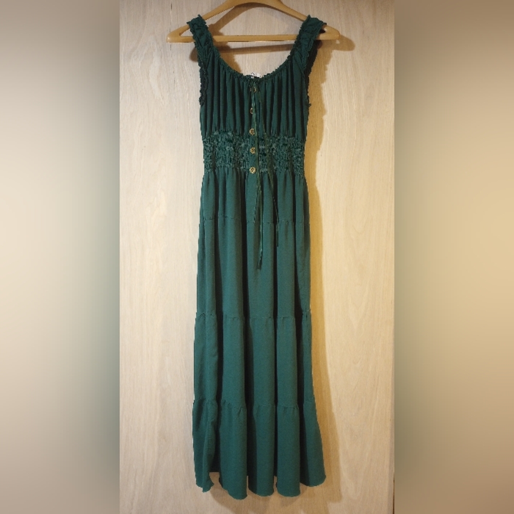 Two Dresses! Emerald Green and Green Daisy Maxi Dresses
